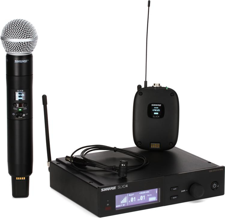 Shure Slxd Combo Wireless Handheld And Lavalier Microphone System