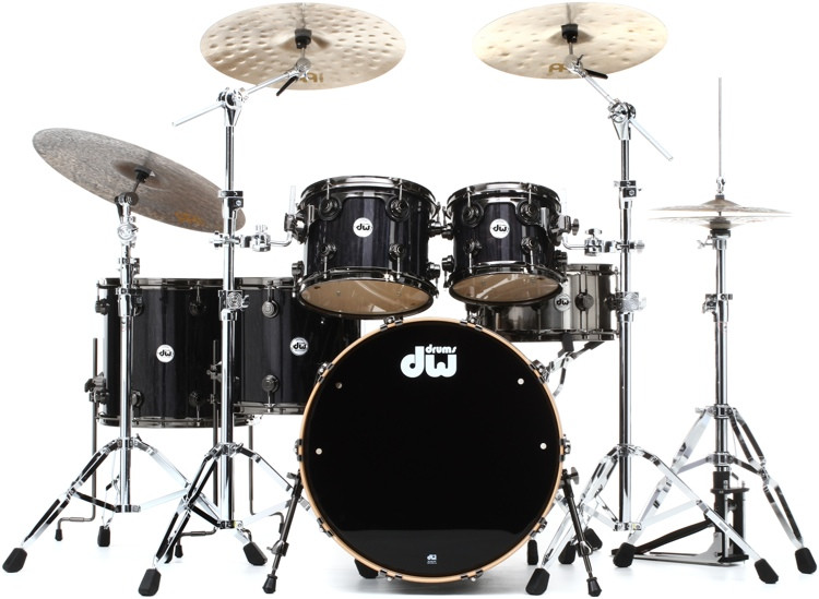 DW Collector S Series Exotic Maple Shell Pack 5 Pc Ebony Lacquer Over