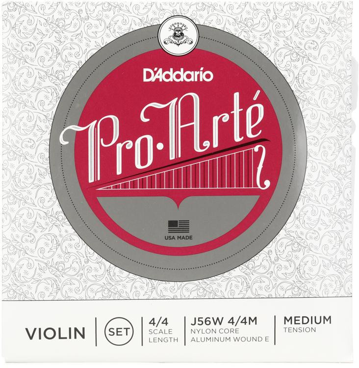 D Addario J W Pro Arte Violin String Set With Aluminum Wound E String