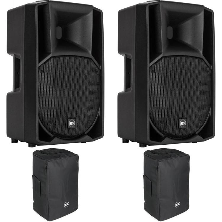 RCF ART 712 A 1 400W 12 Inch Powered Speaker Pair Cover Bundle