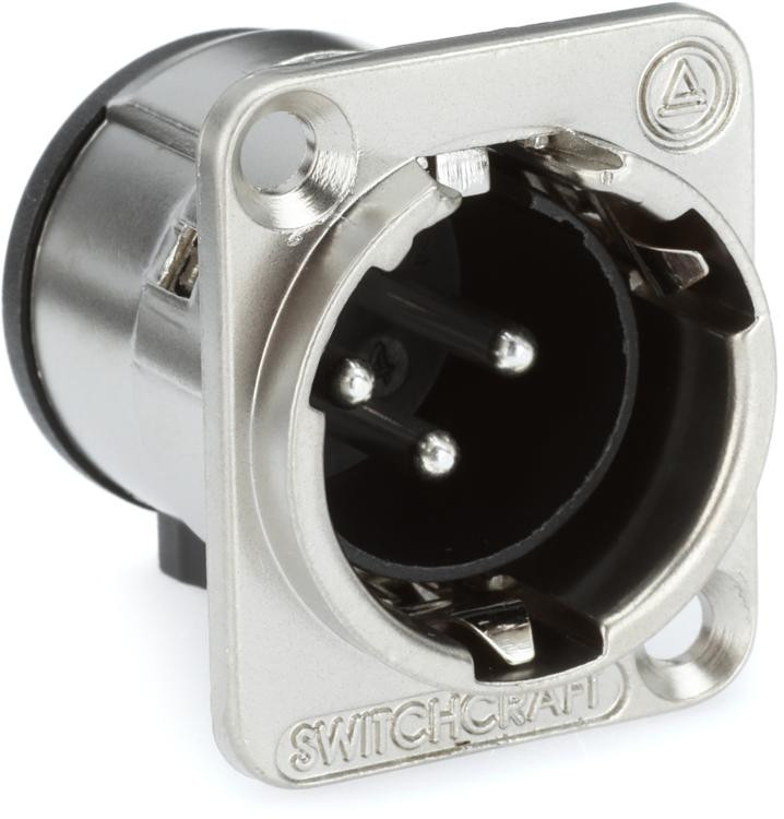 Switchcraft E3MSCPKG Male 3 Pin XLR Panel Mount Connector Sweetwater