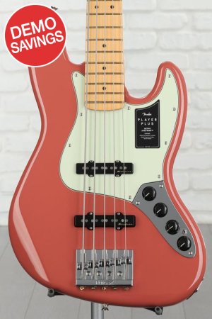 Photo of Fender Player Plus Active Jazz Bass V - Fiesta Red with Maple Fingerboard