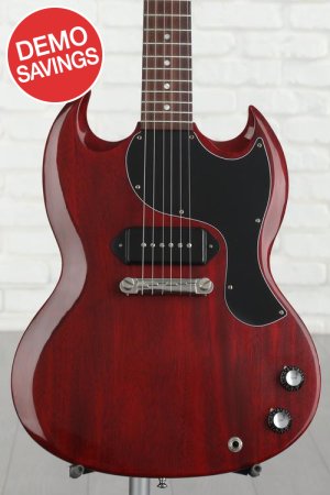 Photo of Gibson Custom 1963 SG Junior Reissue Lightning Bar VOS Electric Guitar - Cherry Red