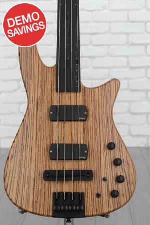 Photo of NS Design CR4 Radius Fretless Bass Guitar - Zebrawood - Sweetwater USA Exclusive