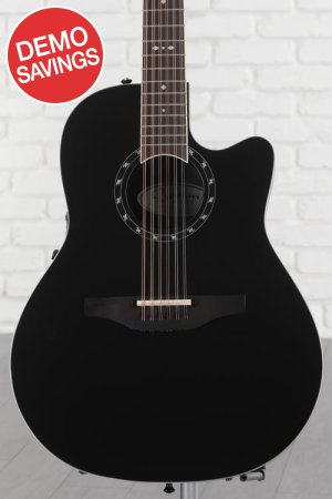 Photo of Ovation Timeless Balladeer Deep Contour 12-string Acoustic-Electric Guitar - Black