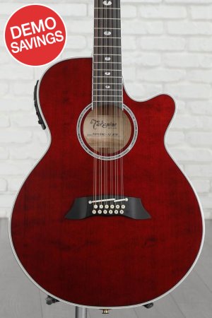 Photo of Takamine TSP-158C12 12-string Acoustic-electric Guitar - See-Thru Red
