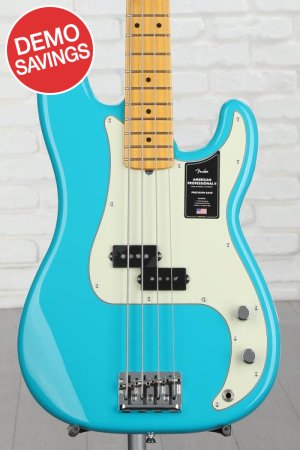 Photo of Fender American Professional II Precision Bass - Miami Blue with Maple Fingerboard