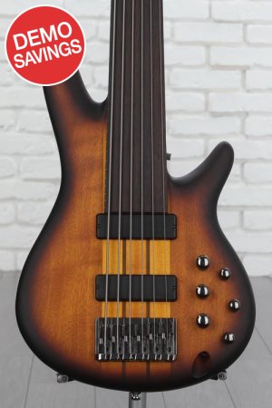 Photo of Ibanez SRF706 Fretless Bass Guitar - Brown Burst Flat