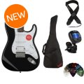 Photo of Squier Bullet Strat HSS HT Essentials Bundle - Black with Indian Laurel Fingerboard