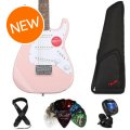 Photo of Squier Mini Strat Essentials Bundle - Shell Pink with Indian Laurel Fingerboard