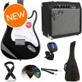 Photo of Squier Bullet Strat HT and Fender Mustang LT 50 Combo Amp Essentials Bundle - Black