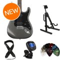 Photo of Squier Affinity Stratocaster HH Essentials Bundle - Charcoal Frost with Laurel Fingerboard