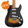 Photo of Squier 40th Anniversary Stratocaster Electric Guitar, Vintage Edition - Satin Wide 2-color Sunburst with Maple Fingerboard