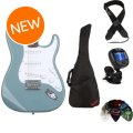 Photo of Squier Bullet Strat HT Essentials Bundle - Sonic Gray with Indian Laurel Fingerboard