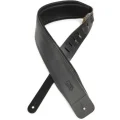 Photo of Levy's DM1 3" Leather Guitar Strap with Padded Interior- Black