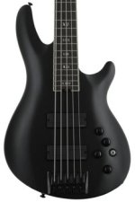 邪恶的照片Schecter SLS Twin-5低音吉他——黑缎