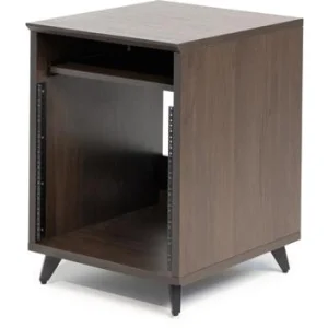 Bundled Item: Gator Frameworks GFW-ELITEDESKRK-BRN Elite Series Desk 10U Rack - Dark Walnut Brown