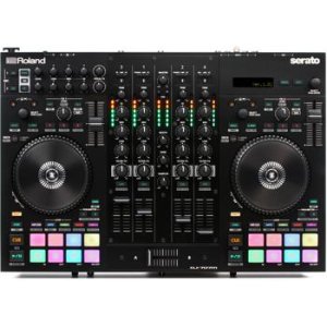 Roland DJ-707M 4-deck Serato DJ Pro Controller with Drum Machine and Vocal  Transformer