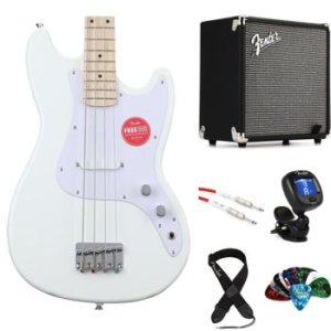 Squier Sonic Bronco Bass - Arctic White | Sweetwater