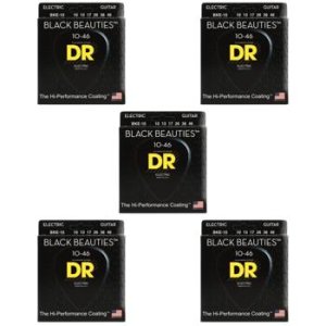  DR Strings Electric Guitar Strings, Black Beauties-Black  Coated, 9-42 (BKE-9) : Musical Instruments