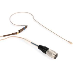 Countryman E6 Omnidirectional Earset Microphone - Low Gain with 1mm Cable  and cW-style Connector for Audio-Technica Wireless (AN) - Light Beige