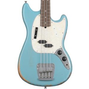 Fender JMJ Road Worn Mustang Bass   Faded Daphne Blue   Sweetwater