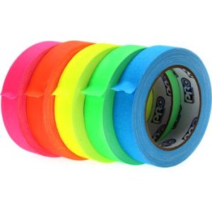 5 Flourescent Colors Pro Tapes Pro Gaff Spike Stacks 1/2" x 20yd 