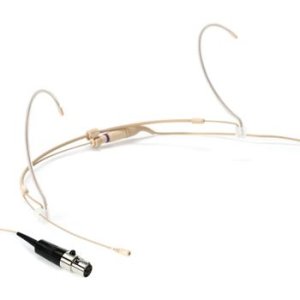 Countryman H6 Omnidirectional Headset Microphone - Very Low Sensitivity  with TA4F Connector for Shure Wireless - Light Beige
