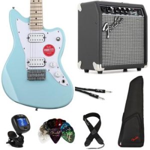 Squier Mini Jazzmaster HH Electric Guitar - Daphne Blue with Maple