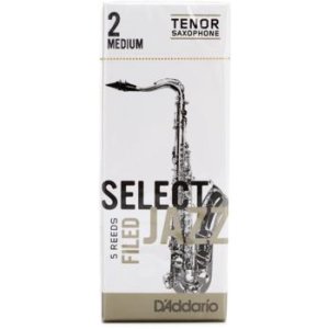 Filed RSF05TSX2M 1 Pack D’Addario Woodwinds Rico Select Jazz Tenor Sax Reeds 5-pack Strength 2 Strength Medium 