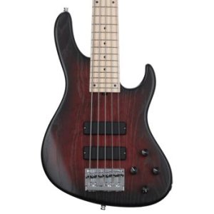 Sadowsky MetroLine 24-fret Modern Bass, Swamp Ash Body, 5-string - Burgundy  Blackburst Transparent Satin