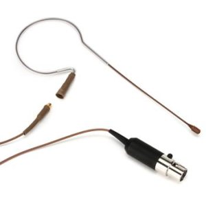 Countryman E6 Omnidirectional Earset Microphone - Standard Gain with 1mm  Cable and TA4F Connector for Shure Wireless - Cocoa