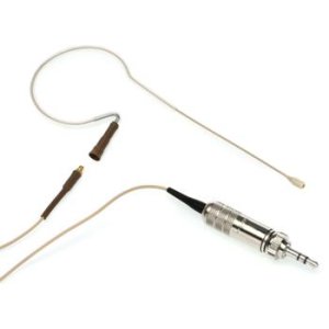 Countryman E6 Omnidirectional Earset Microphone - Standard Gain with 1mm  Cable and 3.5mm Connector for Sennheiser Wireless - Light Beige
