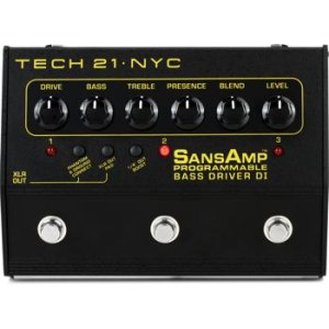 Tech 21 NYC SansAmp 3-Channel Programmable Bass Driver DI Pedal FENDER 18FT 