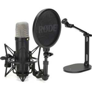 Rode NT1 Signature Series Condenser Microphone with SM6 Shockmount and Pop  Filter - Black