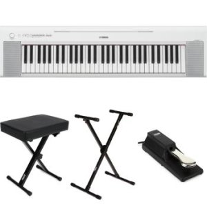 NP-15WH PIAGGERO 61-KEY PORTABLE PIANO-STYLE KEYBOARD WHITE