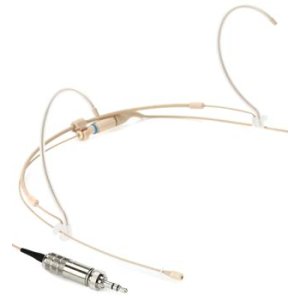 Countryman H6 Omnidirectional Headset Microphone - Low Sensitivity with  3.5mm Locking Connector for Sennheiser Wireless - Light Beige