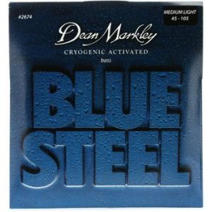 Dean Markley 2674 Blue Steel Bass Guitar Strings 045 105 Medium Light Sweetwater