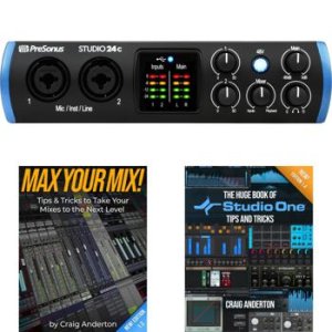 PreSonus Studio 24c 2x2 UH Definition USB Type-C Audio/MIDI Interface W/ACC  KIT 