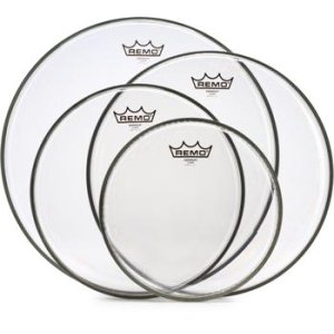 12 & 14 10 Remo PP-0980-BE Emperor Clear Tom Drumhead Pack 