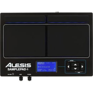 Renewed Compact Percussion and Sample Triggering Instrument with 4 Velocity Sensitive Pads 25 Drum Sounds and SD/SDHC Card Slot Alesis Sample Pad 4 