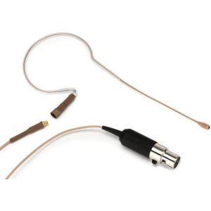 Countryman E6 Omnidirectional Earset Microphone - Standard Gain with 1mm  Cable and TA3F Connector for AKG Wireless - Tan