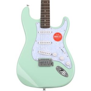 Squier Affinity Series Stratocaster - Surf Green with White Pearloid  Pickguard, Sweetwater Exclusive in the USA