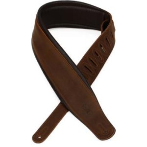 Levy's Leathers MV17-NAT - 2 1/2 Wide Natural Veg-tan Leather Guitar Strap.