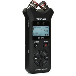 Accessories Bundle Tascam DR-07X Stereo Handheld Digital Audio Recorder with USB Audio Interface Lavier Microphone Batteries Basic 