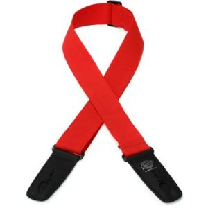 Red Lock-It Straps LIS 002 P2-RED 2-Inch Guitar Strap