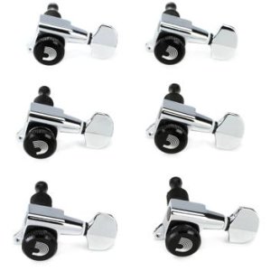 D'Addario Auto-Trim Locking Tuning Machines - 6 In-line - Chrome