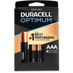 Piles Duracell Pack de 4 piles alcalines AAA Duracell Optimum, 1,5 V LR03 -  OPTIMUM AAA X4