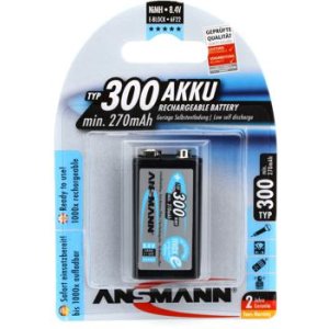 Ansmann 9V 300mah Rechargeable Battery (each)