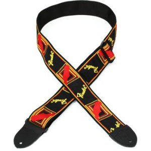 Fender Running Logo durable woven 1 7//8” wide guitar strap